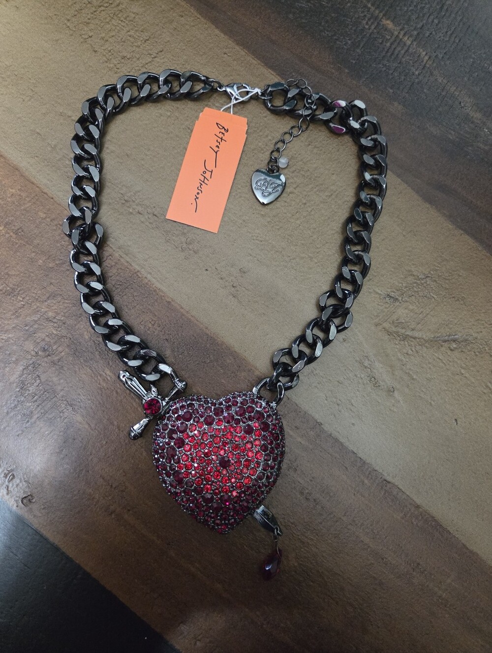 Betsey Johnson Heart Dagger Necklace - Picture 7 of 7